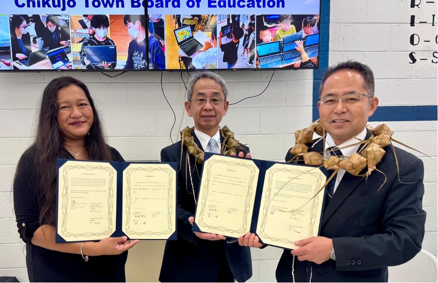 Jose Rios Middle School in Guam and Chikujo Town Schools in Japan  Sign Historic Agreement